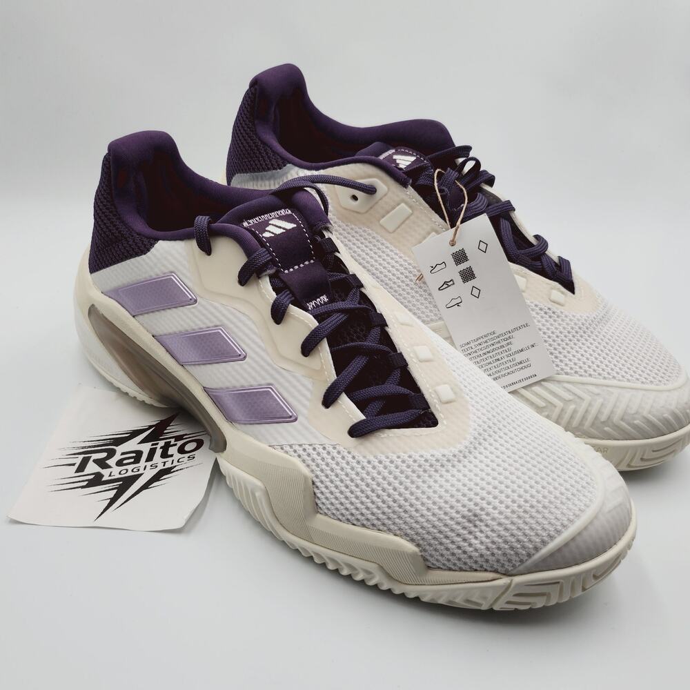 Womens Size 10 Adidas Tennis Shoes Barricade 13 Core White Powder Plum JR7814